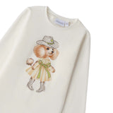 Sarabanda Shirt tinta unita con Stampa Bianco per Neonata 0F306N BIANCO SARABANDA 