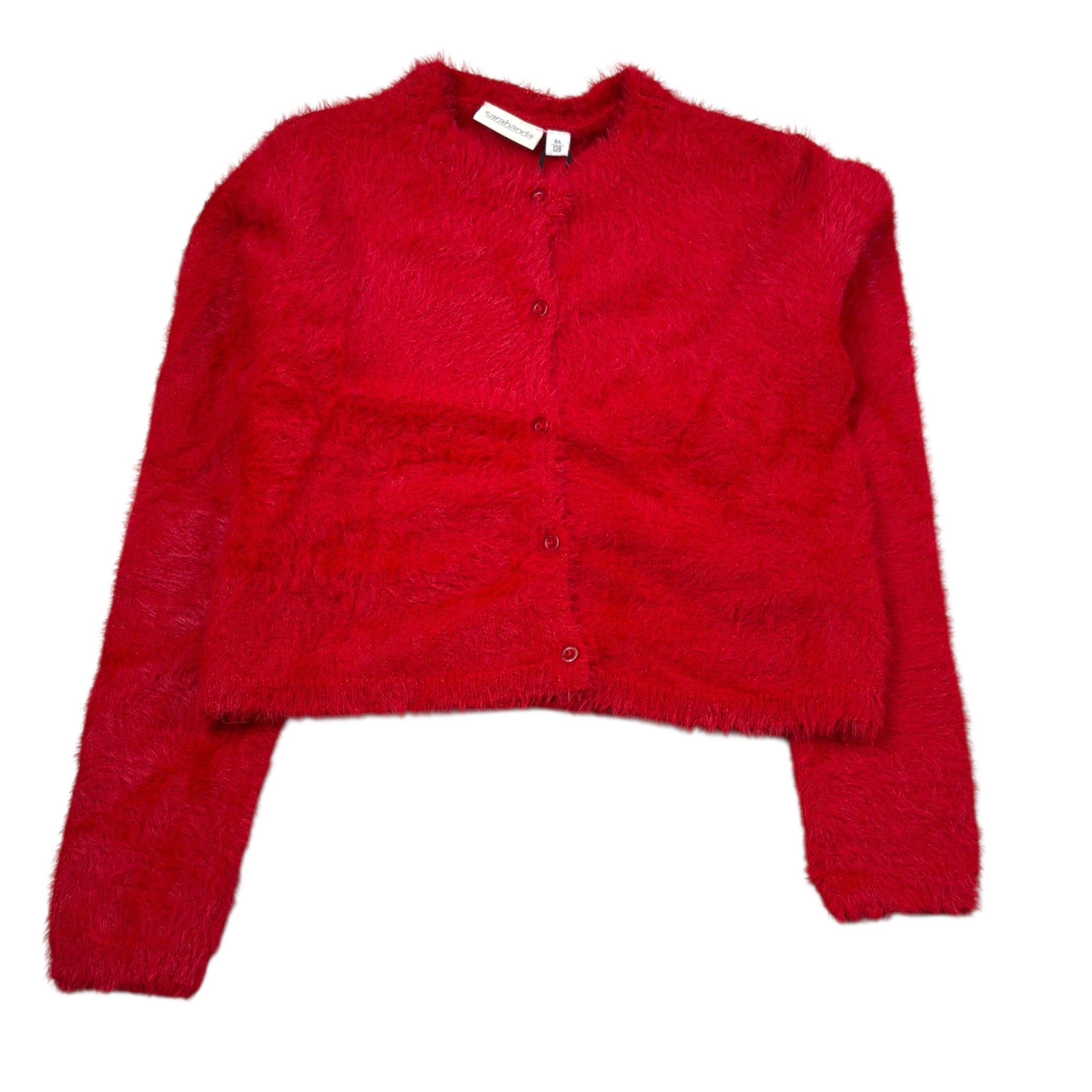 Sarabanda Cardigan tinta unita Rosso per Bambina 0F335 ROSSO SARABANDA 