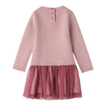 Sarabanda Abito tinta unita con Fiocco E Tulle Rosa per Bambina 0F340 ROSA SARABANDA 