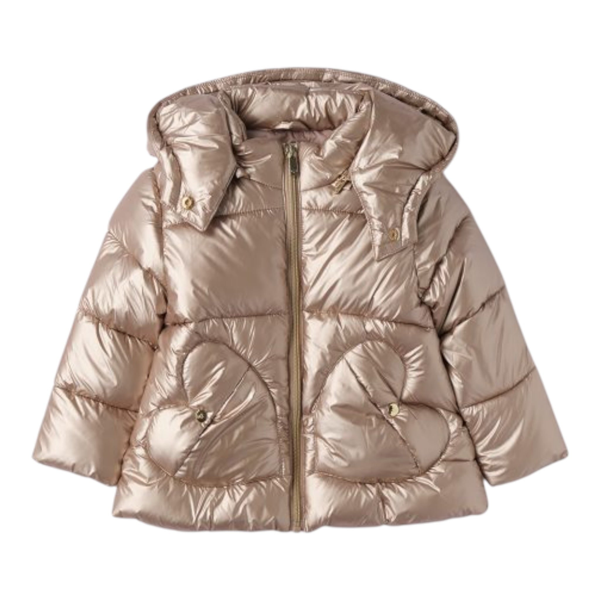 Sarabanda Giubbino tinta unita con Zip E Cappuccio Bronzo per Neonata 0F375N BRONZO SARABANDA 