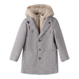 Sarabanda Cappotto tinta unita con Cappuccio Grigio per Bambino F181J GRIGIO SARABANDA 