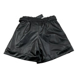Sarabanda Short tinta unita Ecopelle Nero per Bambina OF354 NERO SARABANDA 