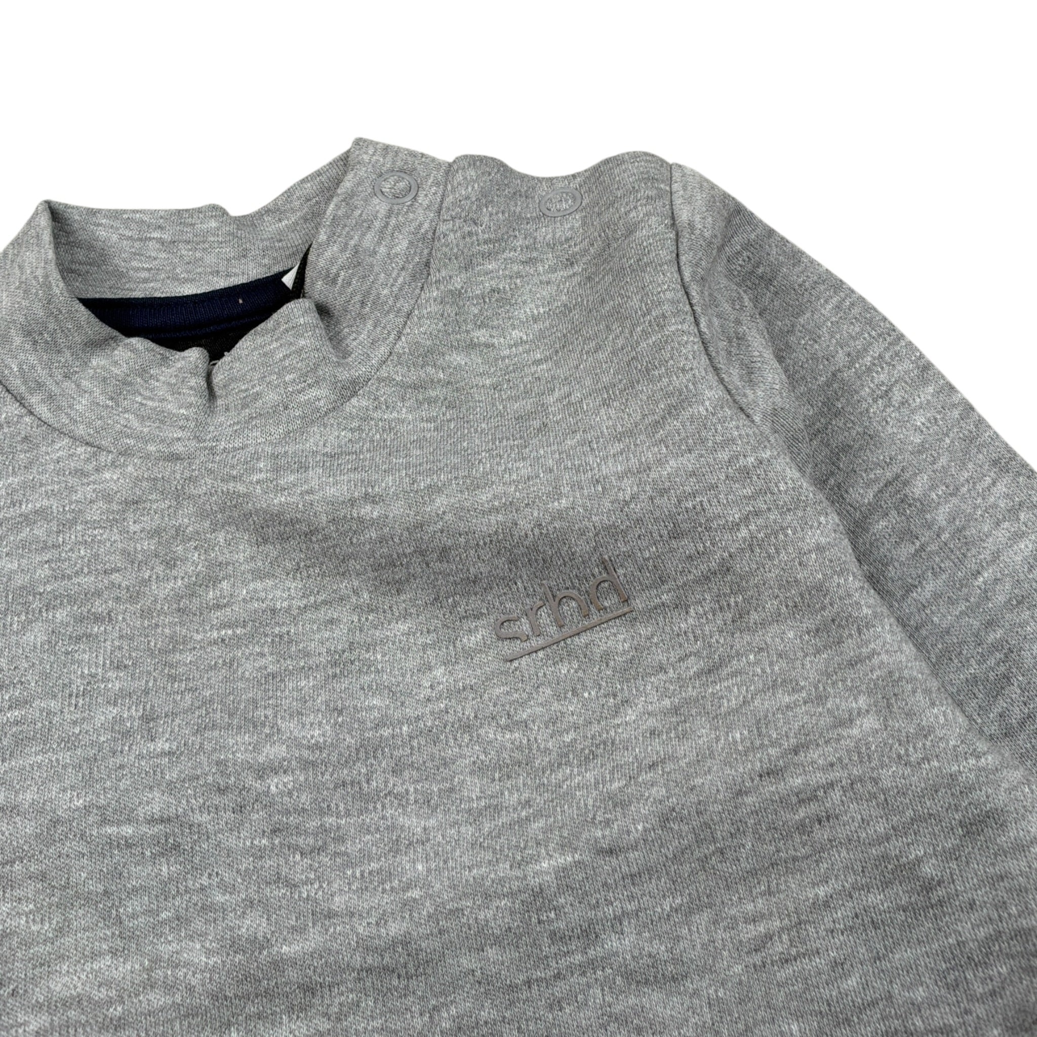 Sarabanda Shirt tinta unita con Logo Grigio per Neonato X702 GRIGIO SARABANDA 