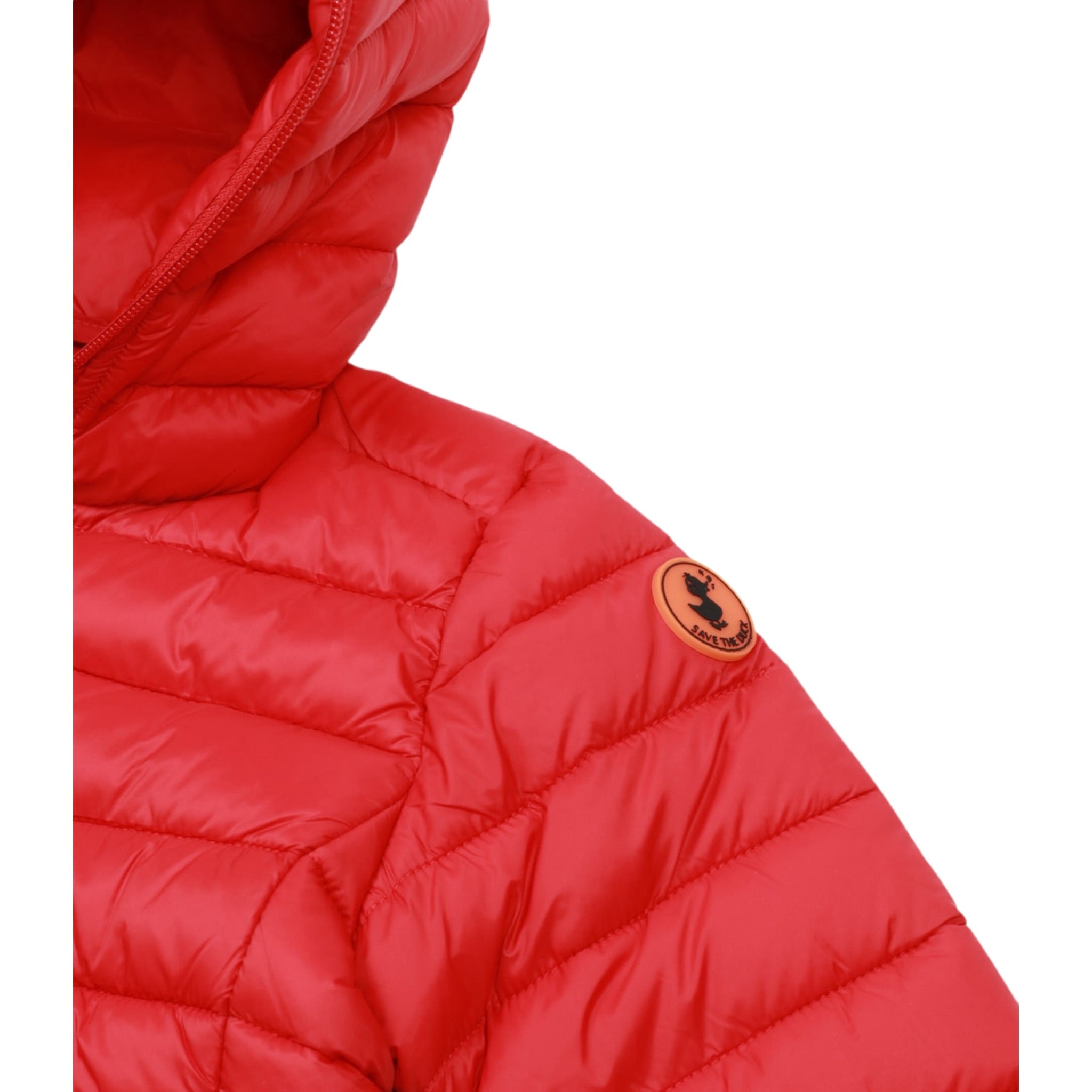Save The Duck Giubbino tinta unita con Zip E Cappuccio Rosso per Neonato I30003XG ROSSO SAVE THE DUCK 