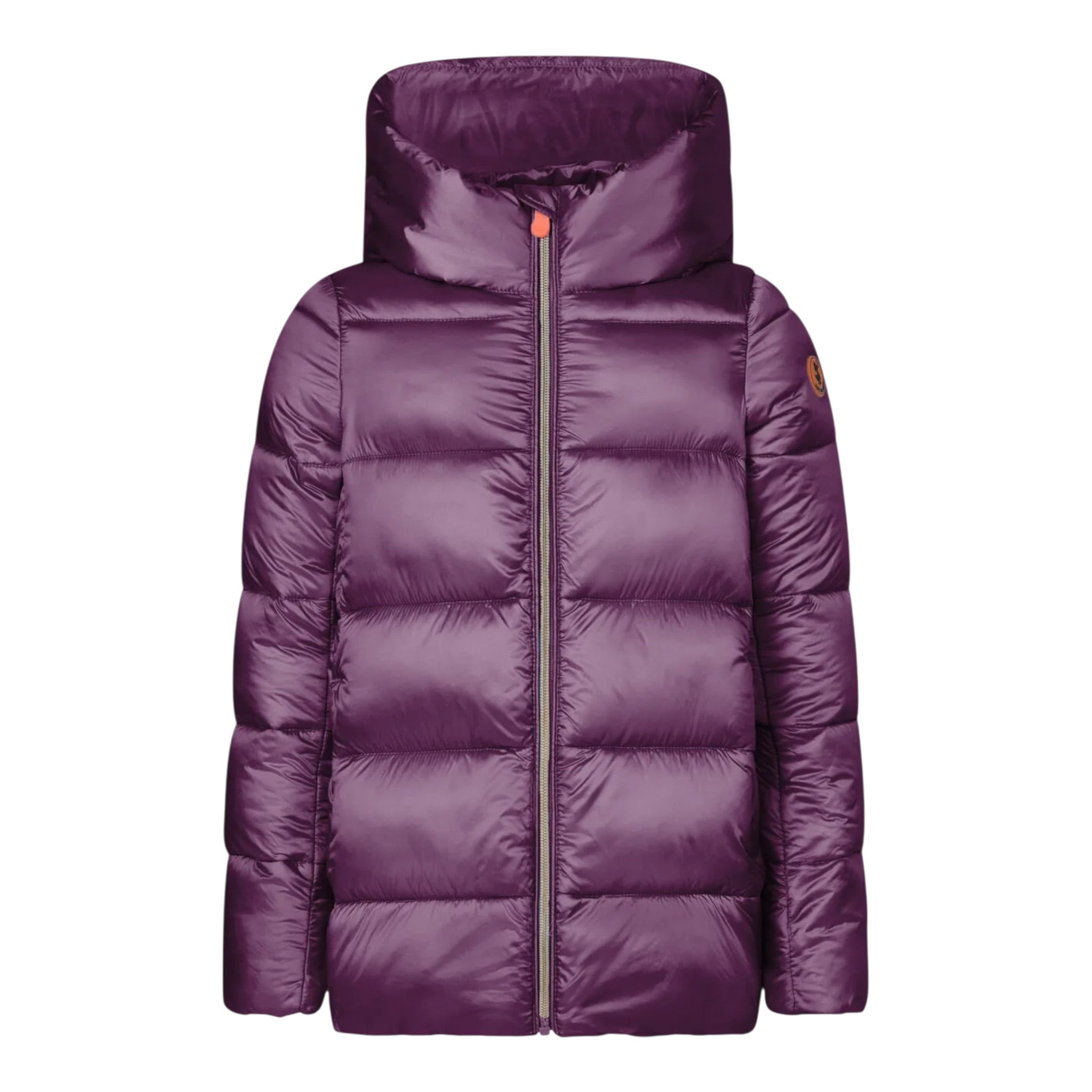 Save The Duck Giubbino tinta unita con Zip E Cappuccio Viola per Bambina I30003XJ VIOLA SAVE THE DUCK 