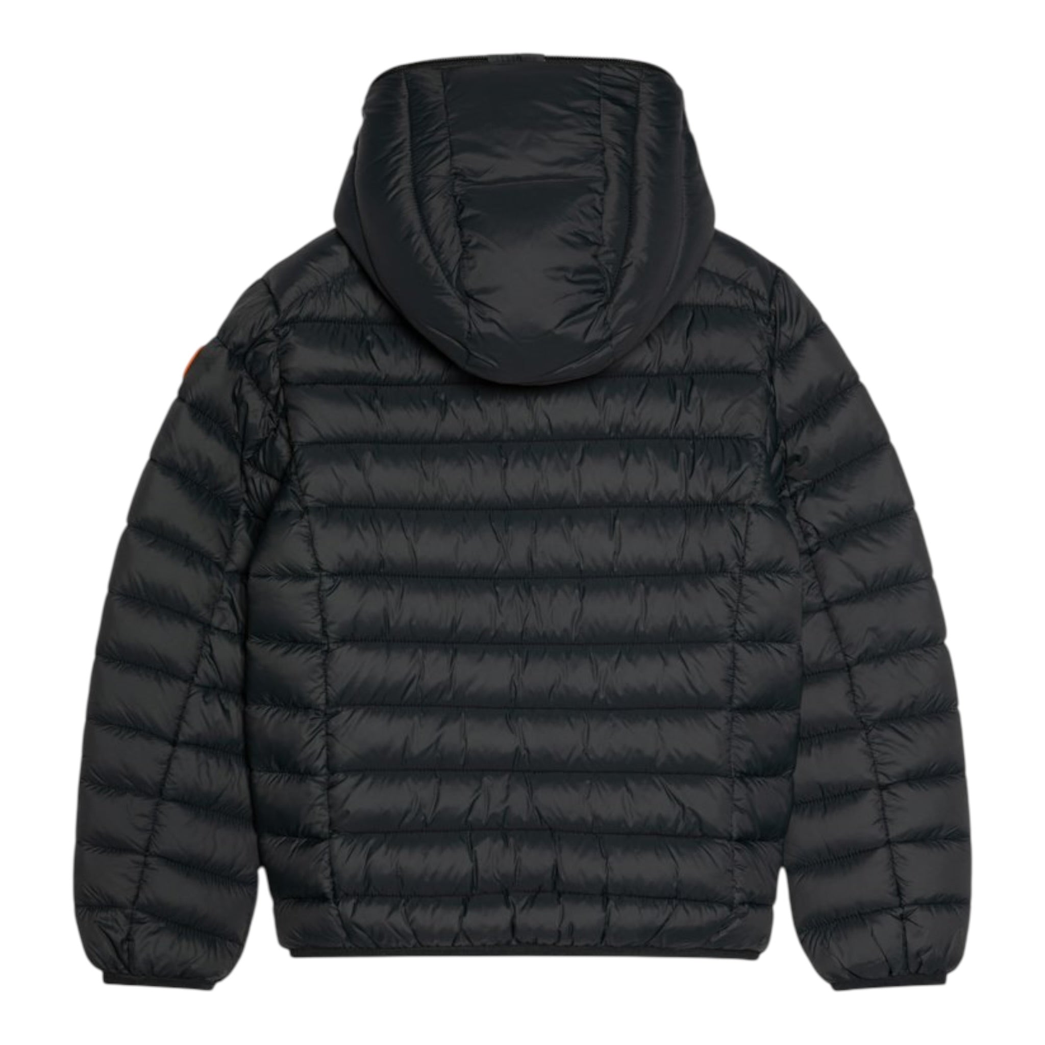 Save The Duck Giubbino tinta unita con Cappuccio Nero per Bambina J30650B NERO SAVE THE DUCK 