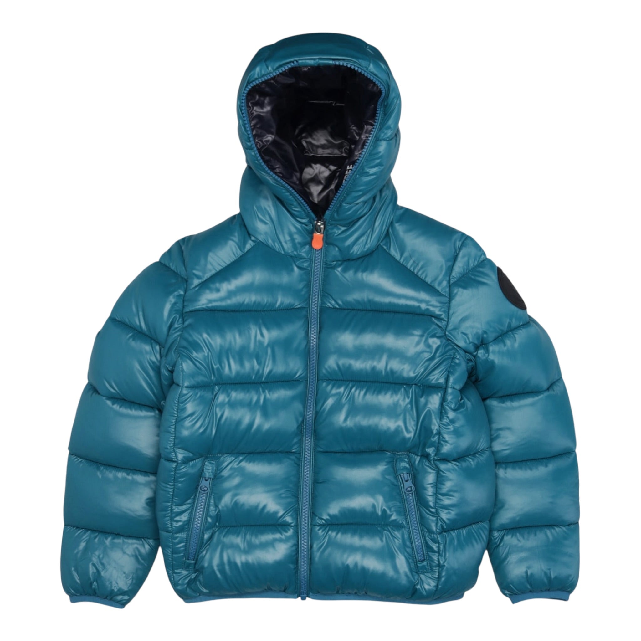 Save The Duck Giubbino tinta unita con Zip E Cappuccio Verde per Bambino J31280BXXXJ VERDE SAVE THE DUCK 