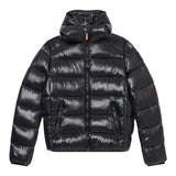 Save The Duck Giubbino tinta unita con Zip E Cappuccio Nero per Bambino J31280BXXXX NERO SAVE THE DUCK 