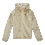 Save The Duck Pelliccia tinta unita con Zip E Cappuccio Reversibile Beige per Bambina J33540G BEIGE SAVE THE DUCK 