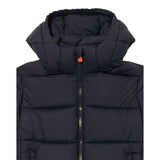 Save The Duck Giubbino tinta unita con Cappuccio Nero per Bambino J35560BJ NERO SAVE THE DUCK 