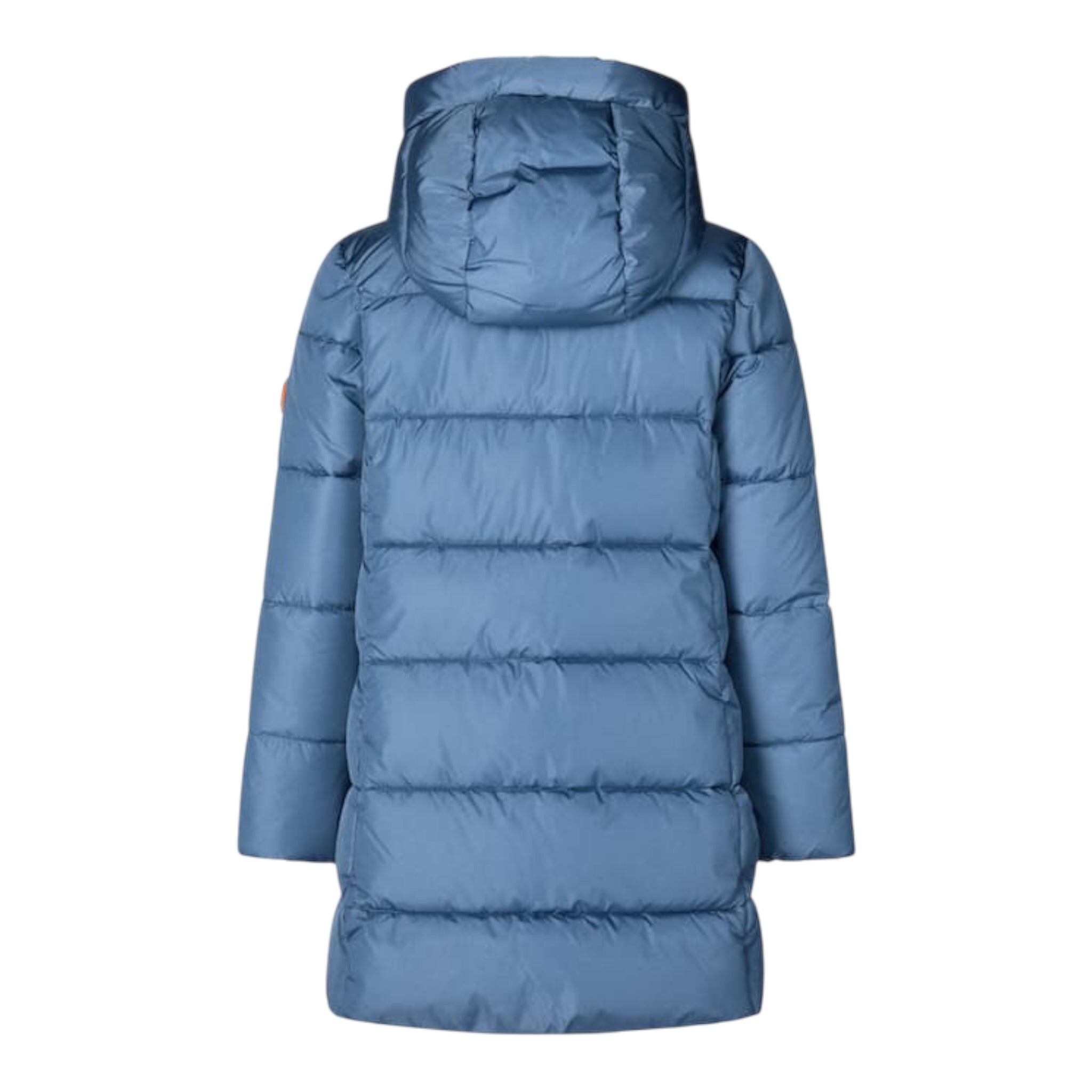 Save The Duck Giubbino tinta unita con Zip E Cappuccio Azzurro per Bambina J43110G AZZURRO SAVE THE DUCK 