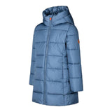Save The Duck Giubbino tinta unita con Zip E Cappuccio Azzurro per Bambina J43110G AZZURRO SAVE THE DUCK 