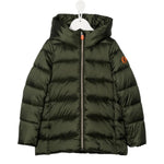 Save The Duck Giubbino tinta unita con Zip E Cappuccio Verde per Bambino J45650GJ VERDE SAVE THE DUCK 