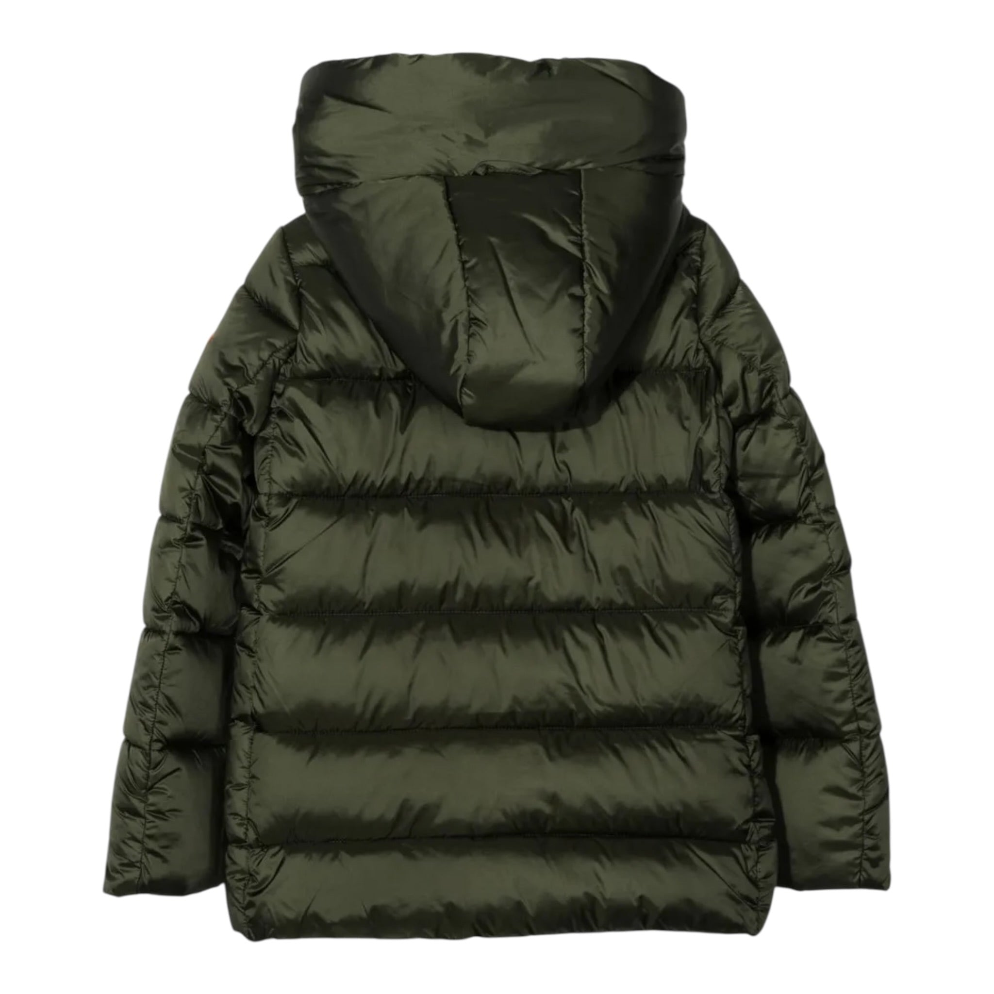 Save The Duck Giubbino tinta unita con Zip E Cappuccio Verde per Neonato J45650G VERDE SAVE THE DUCK 
