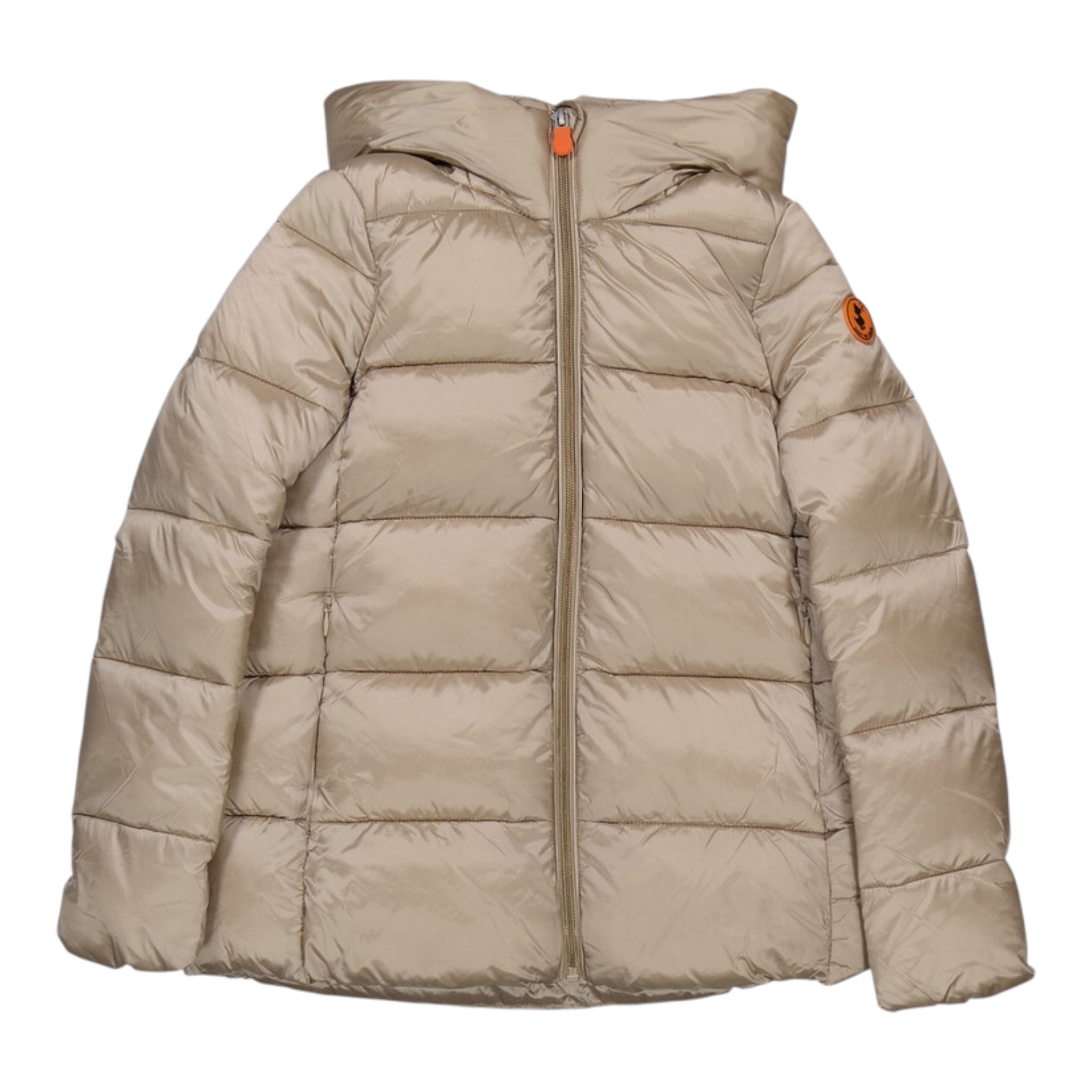 Save The Duck Giubbino tinta unita con Zip E Cappuccio Beige per Bambino J45650GX BEIGE SAVE THE DUCK 