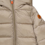 Save The Duck Giubbino tinta unita con Zip E Cappuccio Beige per Bambino J45650GX BEIGE SAVE THE DUCK 