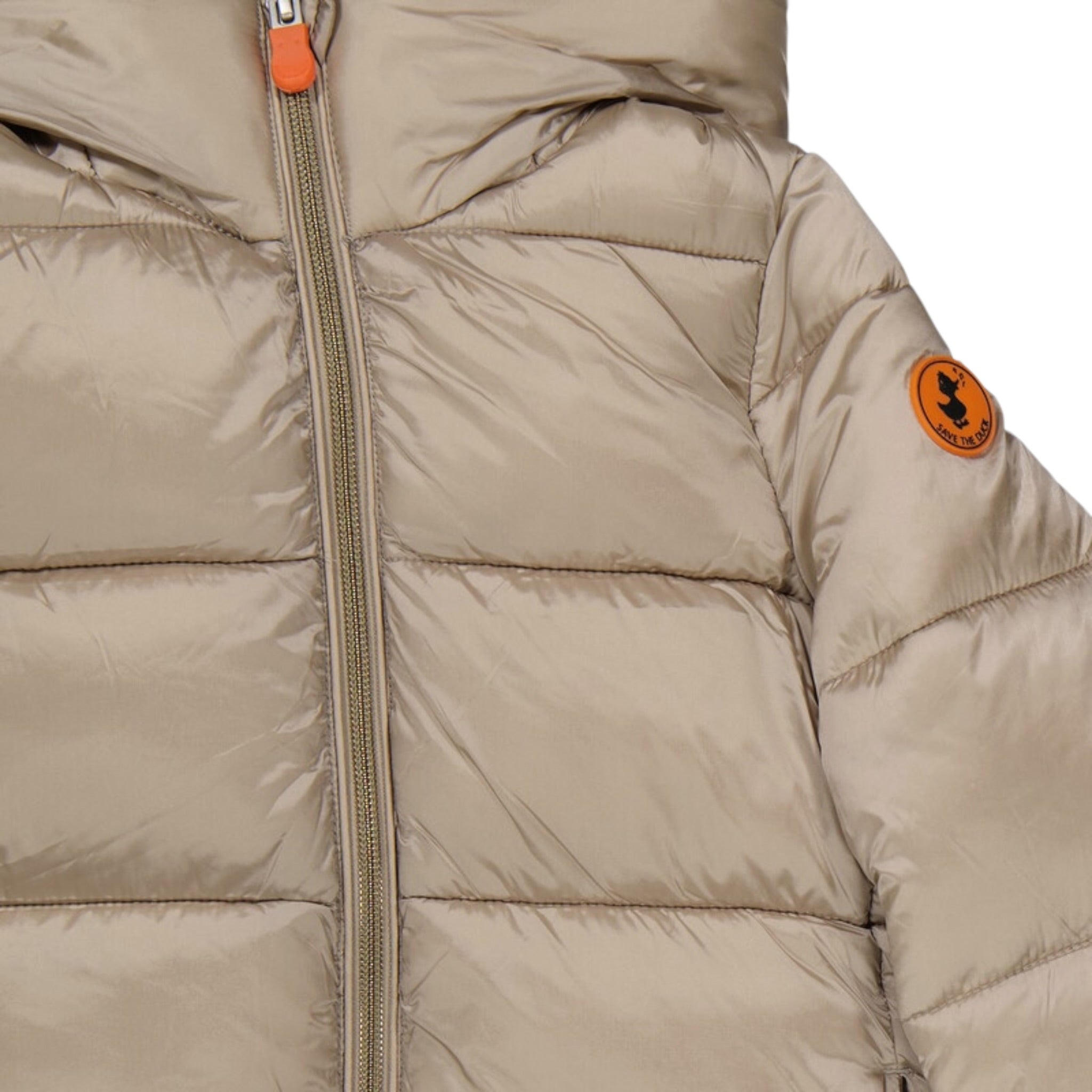 Save The Duck Giubbino tinta unita con Zip E Cappuccio Beige per Bambino J45650GX BEIGE SAVE THE DUCK 