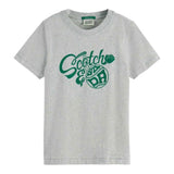 Scotch & Soda T-Shirt tinta unita con Stampa Grigio per Bambino 180474 GRIGIO SCOTCH & SODA 