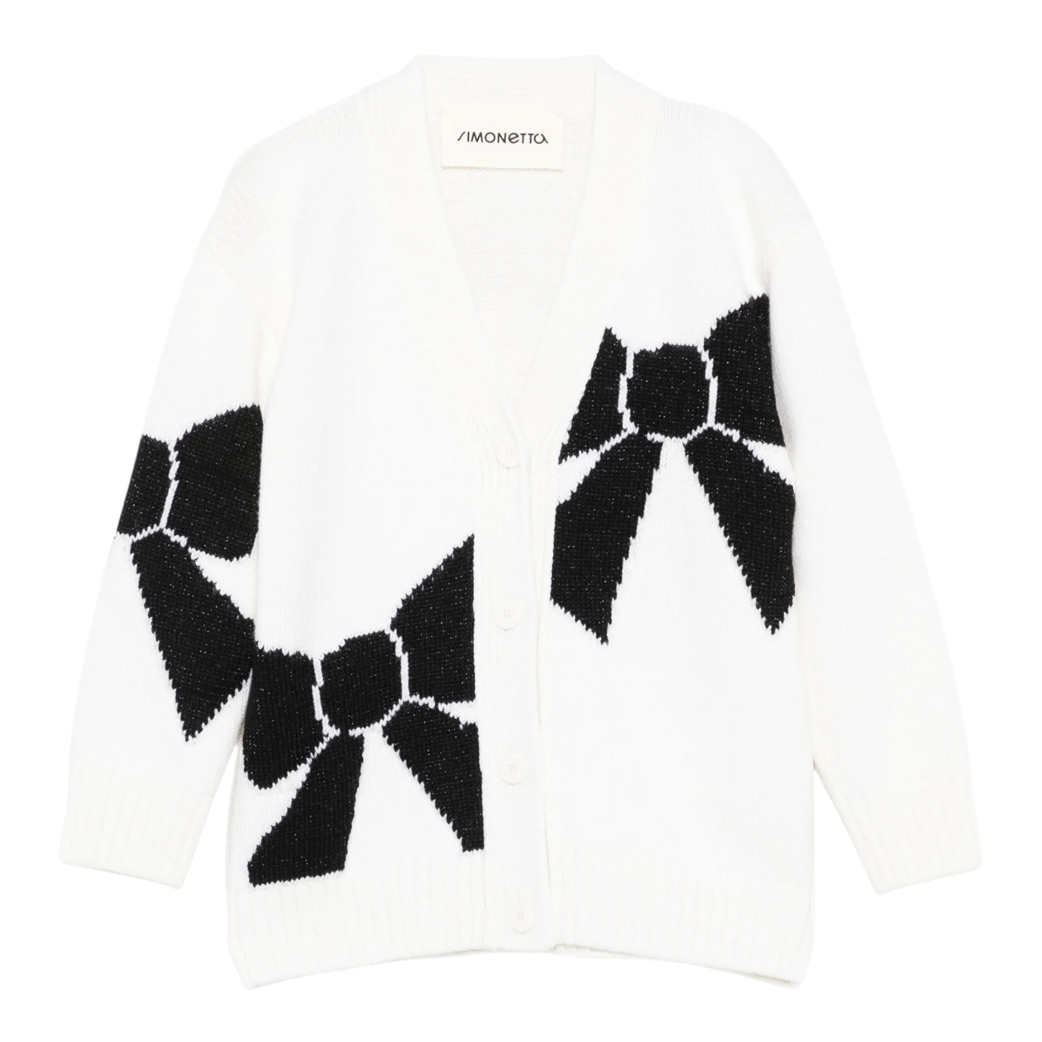 Simonetta Cardigan tinta unita con Ricami Panna per Bambina SX9A10W0077 PANNA SIMONETTA 