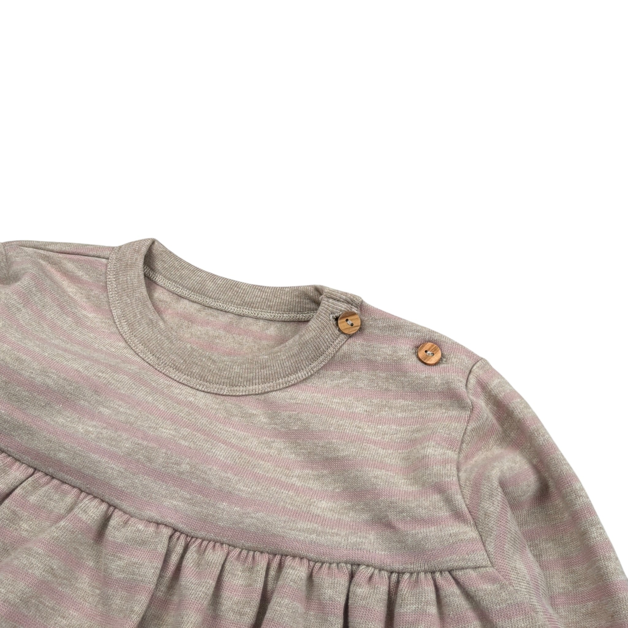 Snug Abito tinta unita con Fantasia A Righe Beige per Bambina 930AP5W094G23J BEIGE SNUG 