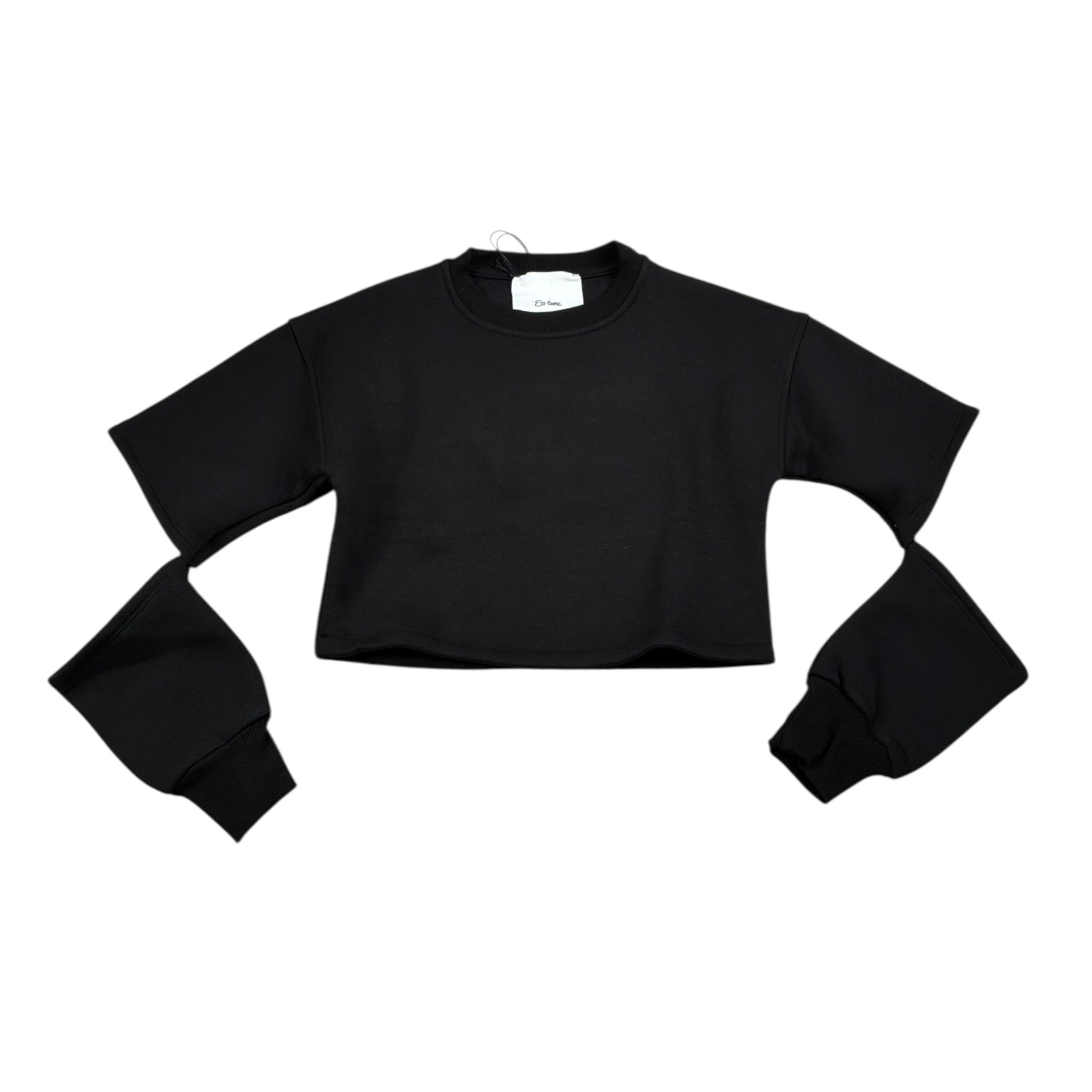 So Twee By Miss Grant Felpa tinta unita con Manicotti Nero per Bambina ST0128 NERO SO TWEE BY MISS GRANT 