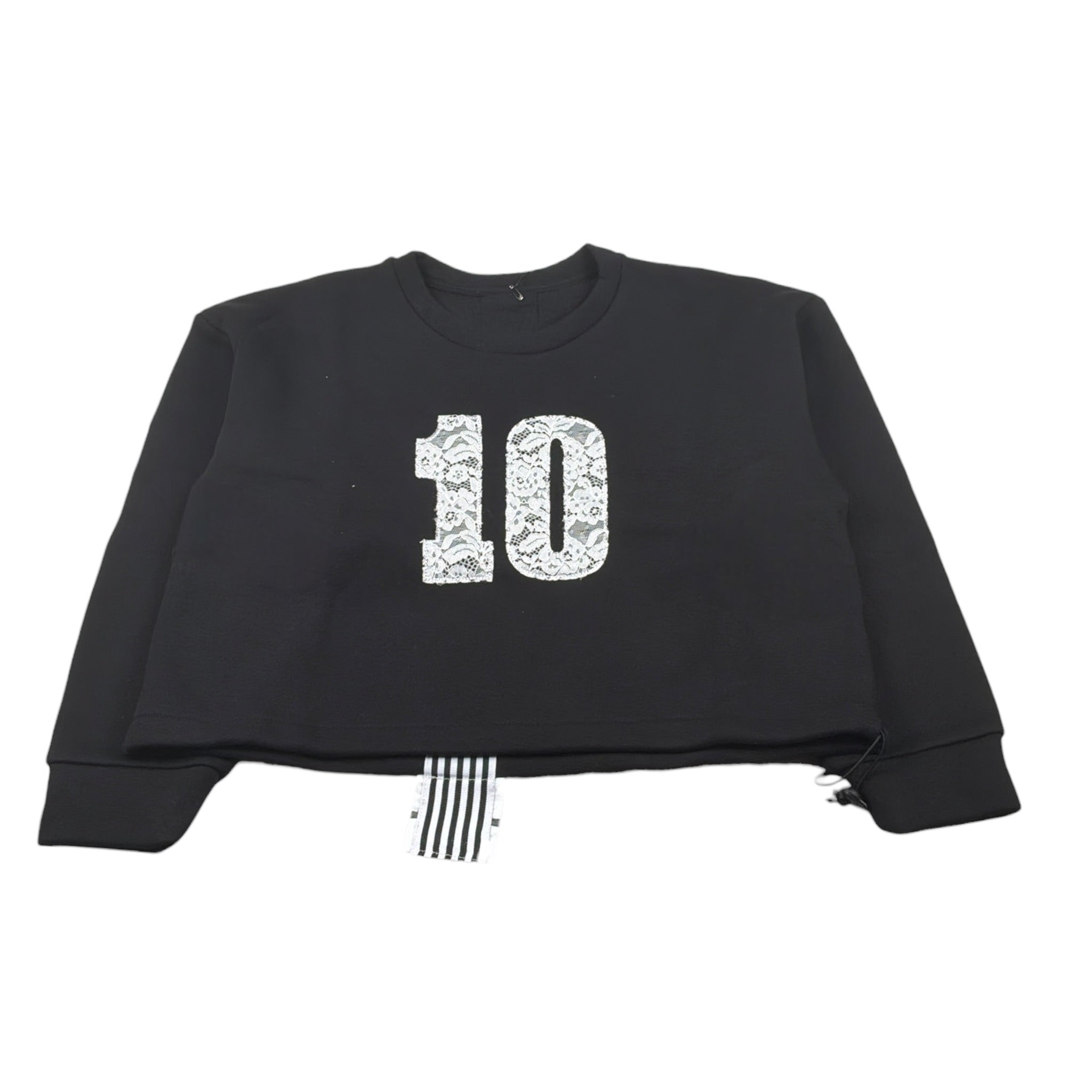 So Twee By Miss Grant Felpa tinta unita con Ricami Nero per Bambina ST0163X NERO SO TWEE BY MISS GRANT 