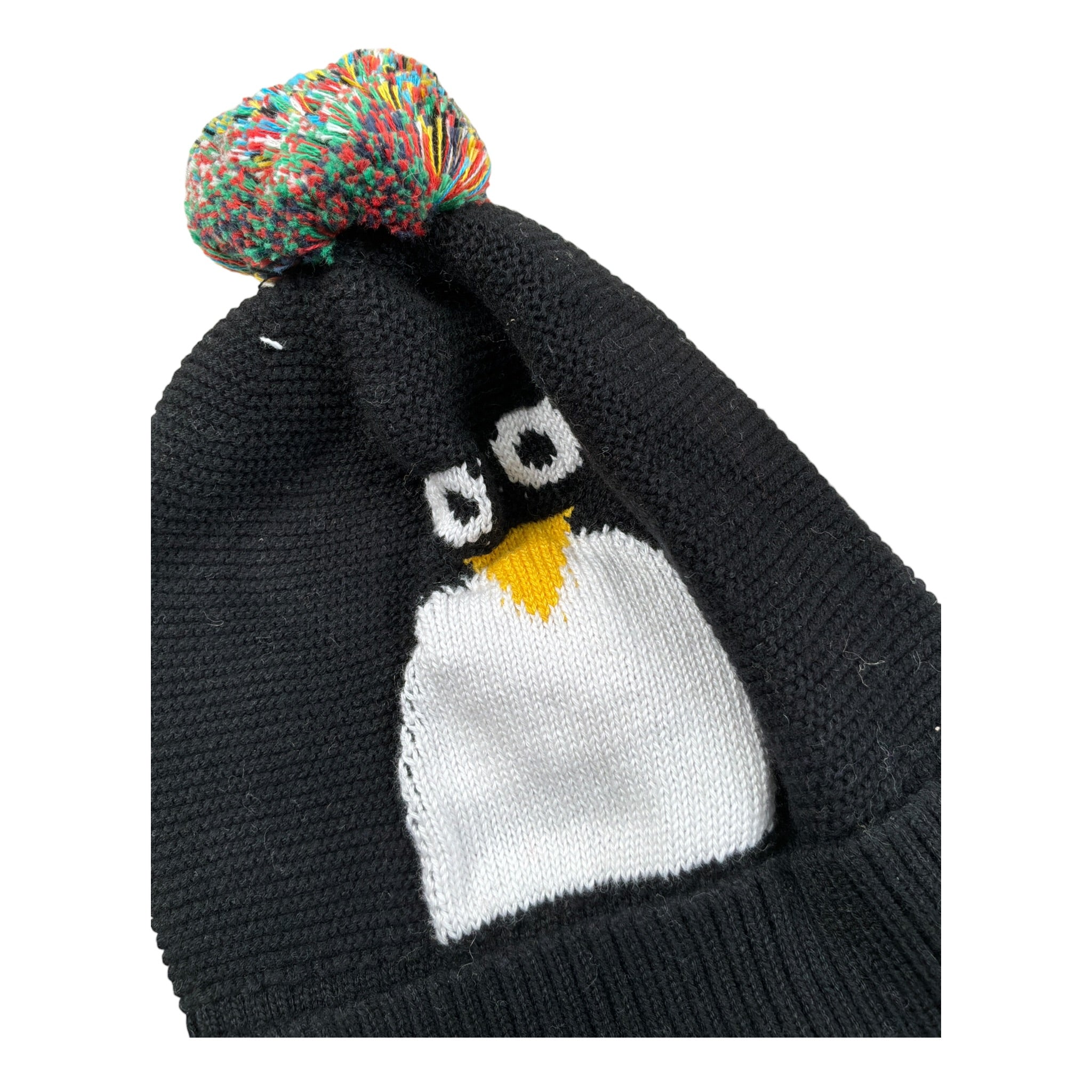 Stella Mccartney Cappello tinta unita con Pon Pon Nero per Neonato TT0557 NERO STELLA McCARTNEY 