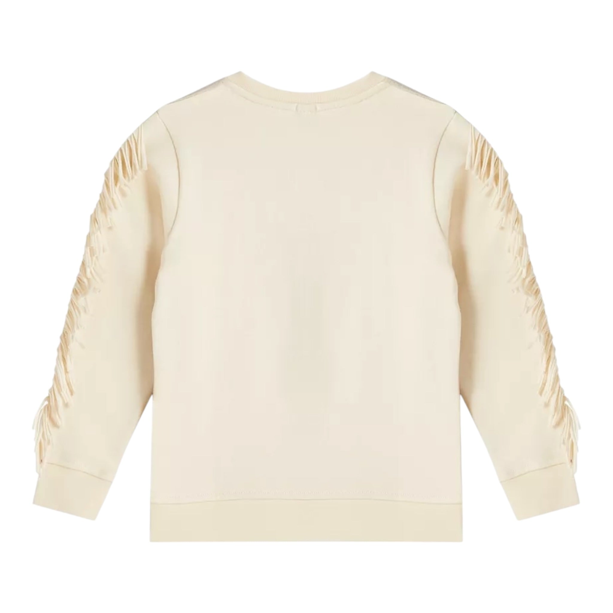 Stella Mccartney Felpa Chiusa Girocollo tinta unita con Frange Panna per Bambina TV4A70 PANNA STELLA McCARTNEY 