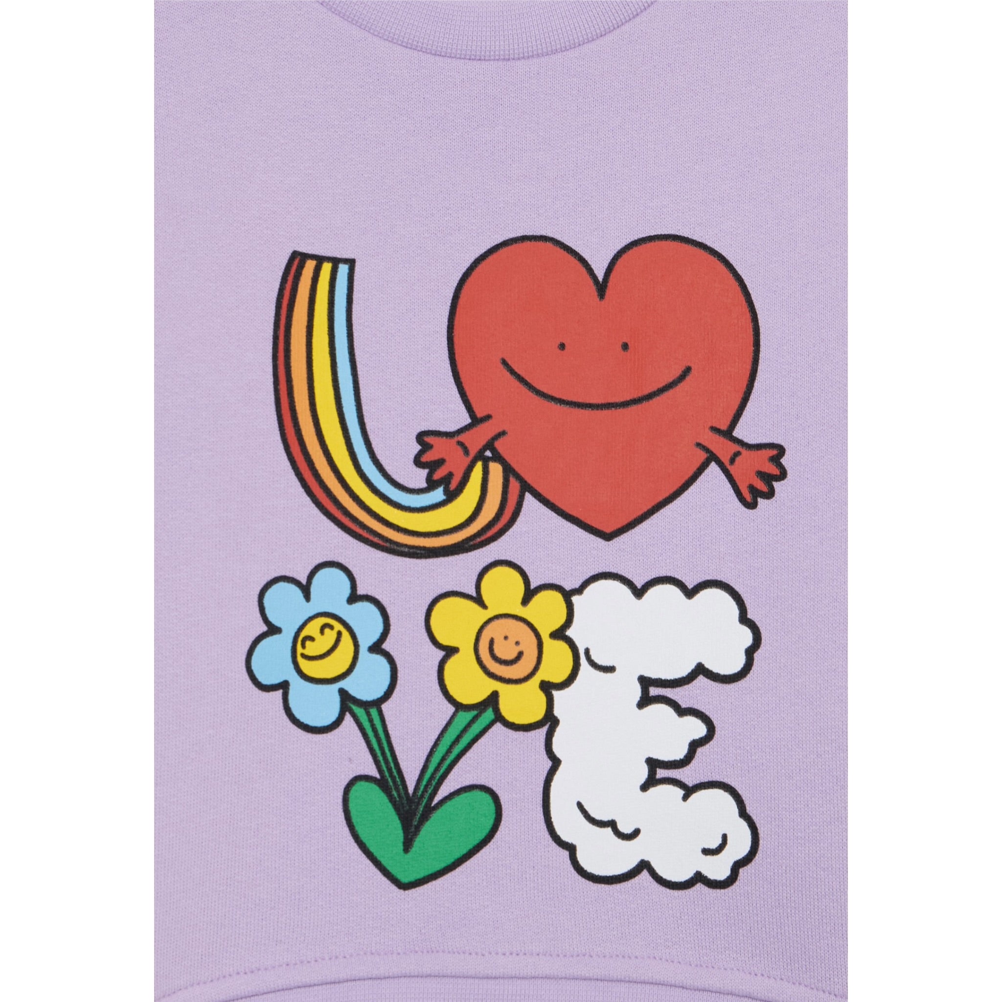 Stella Mccartney Felpa Chiusa Girocollo tinta unita con Stampa Lilla per Neonata TX4020 LILLA STELLA McCARTNEY 