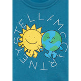 Stella Mccartney Felpa Chiusa Girocollo Tnta Unita con Stampa Azzurro per Neonato TX4520N AZZURRO STELLA McCARTNEY 