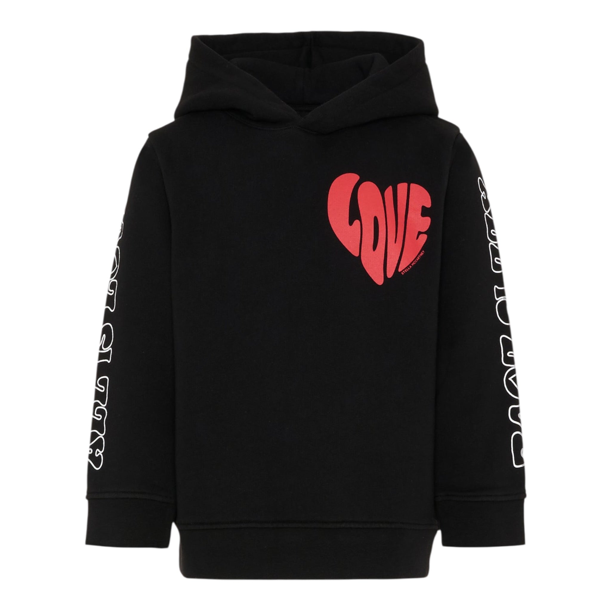 Stella Mccartney Felpa Chiusa con Cappuccio tinta unita con Logo Nero per Bambina TX4B90X NERO STELLA McCARTNEY 