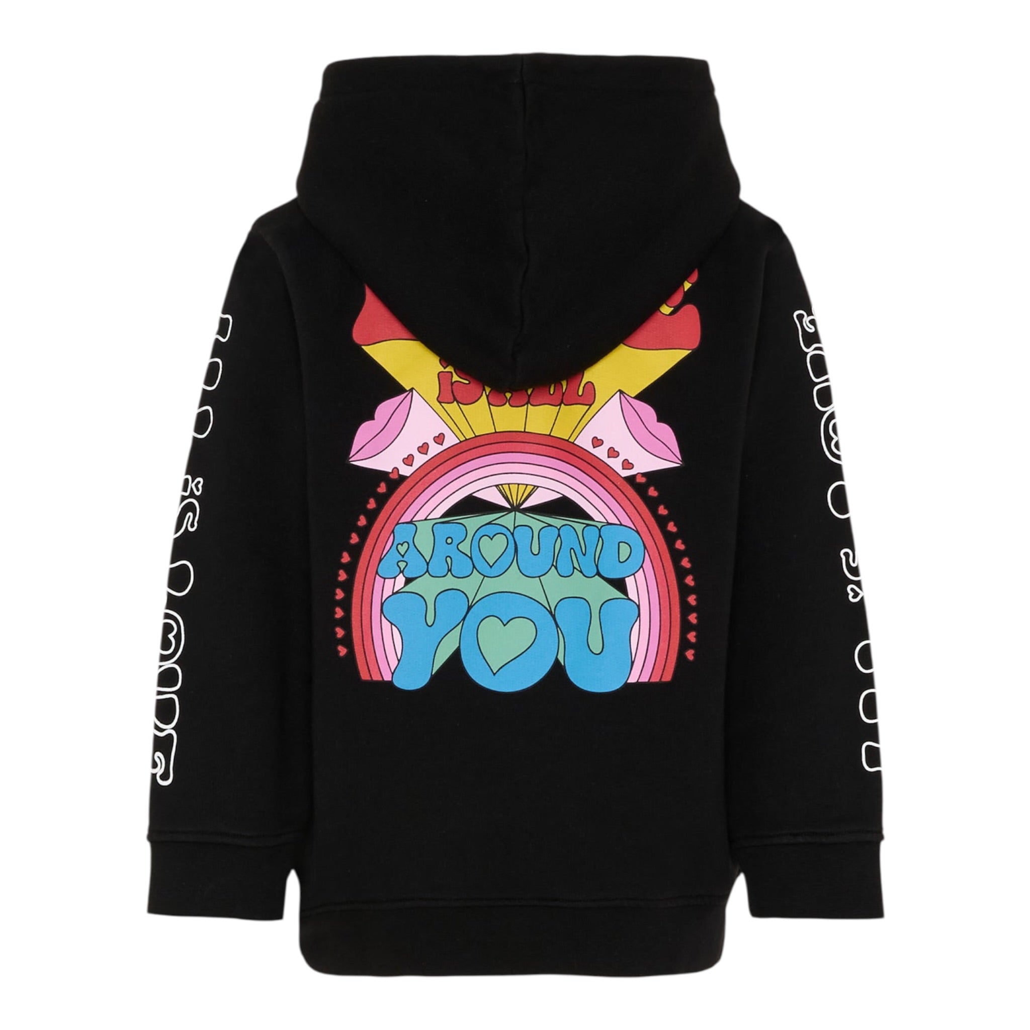 Stella Mccartney Felpa Chiusa con Cappuccio tinta unita con Logo Nero per Bambina TX4B90X NERO STELLA McCARTNEY 