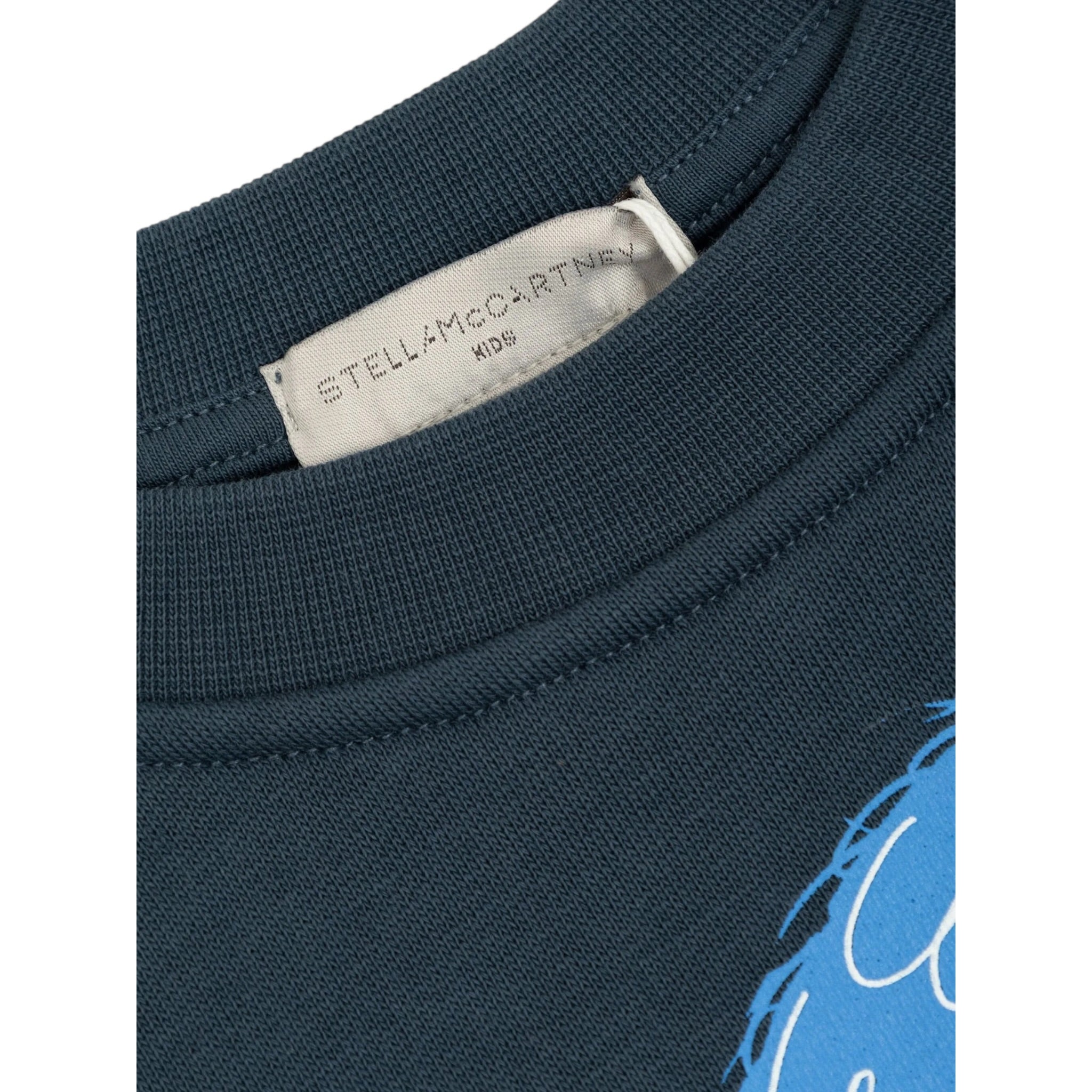 Stella Mccartney Felpa Chiusa Girocollo tinta unita con Stampa Blu per Neonato TX4Q50 BLU STELLA McCARTNEY 