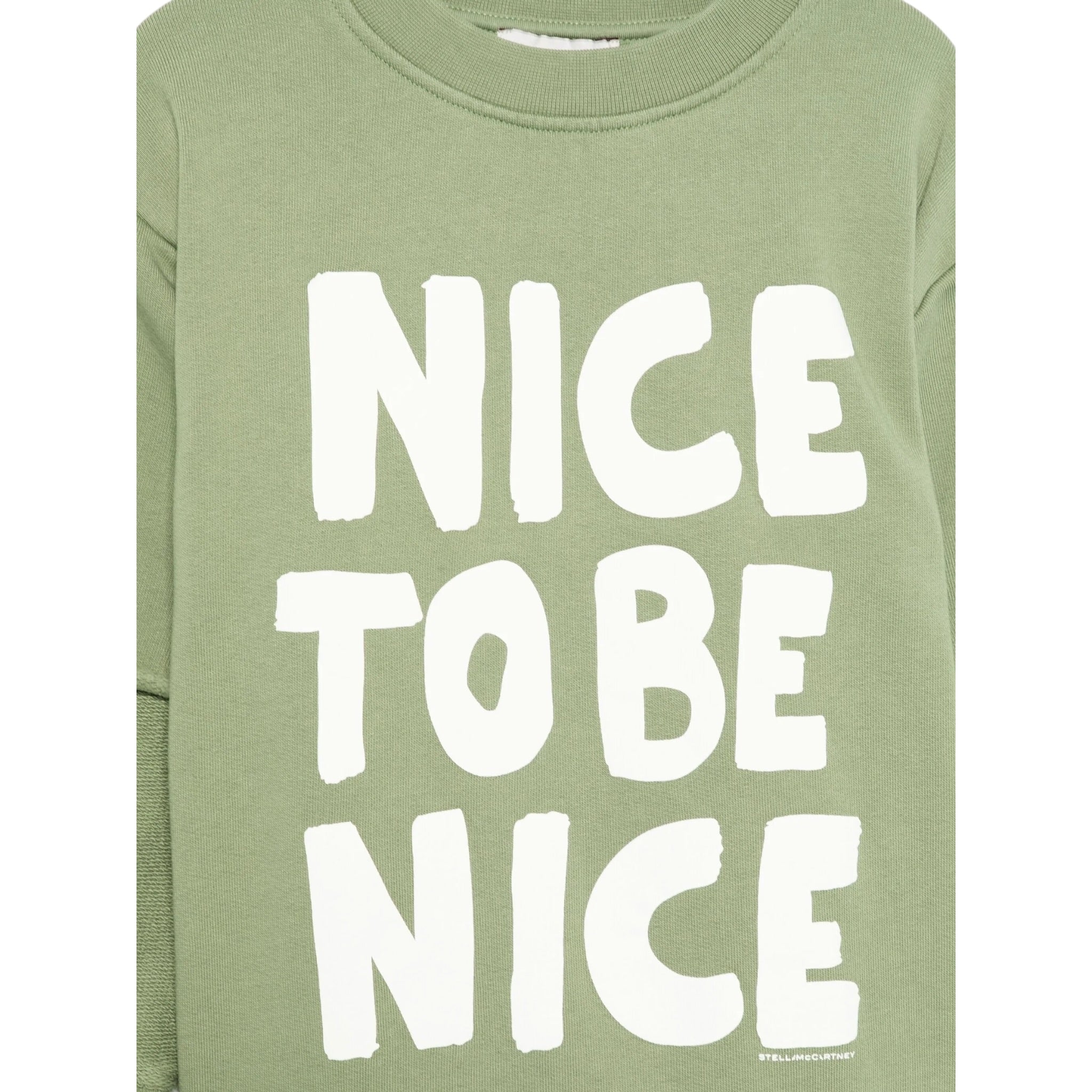 Stella Mccartney Felpa Chiusa Girocollo tinta unita con Logo Verde per Bambino TX4R40 VERDE STELLA McCARTNEY 