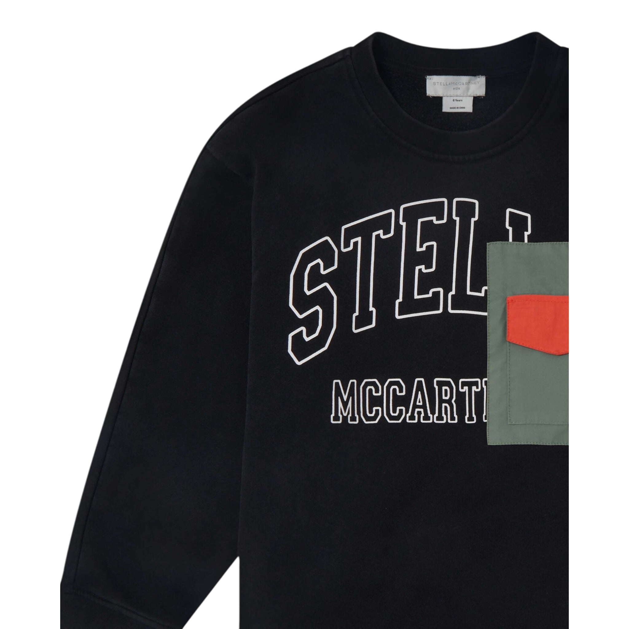 Stella Mccartney Felpa Chiusa Girocollo tinta unita con Stampa Nero per Bambino TX4R70 NERO STELLA McCARTNEY 