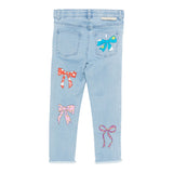 Stella Mccartney Jeans tinta unita con Stampe Azzurro per Bambina TX6C20 AZZURRO STELLA McCARTNEY 