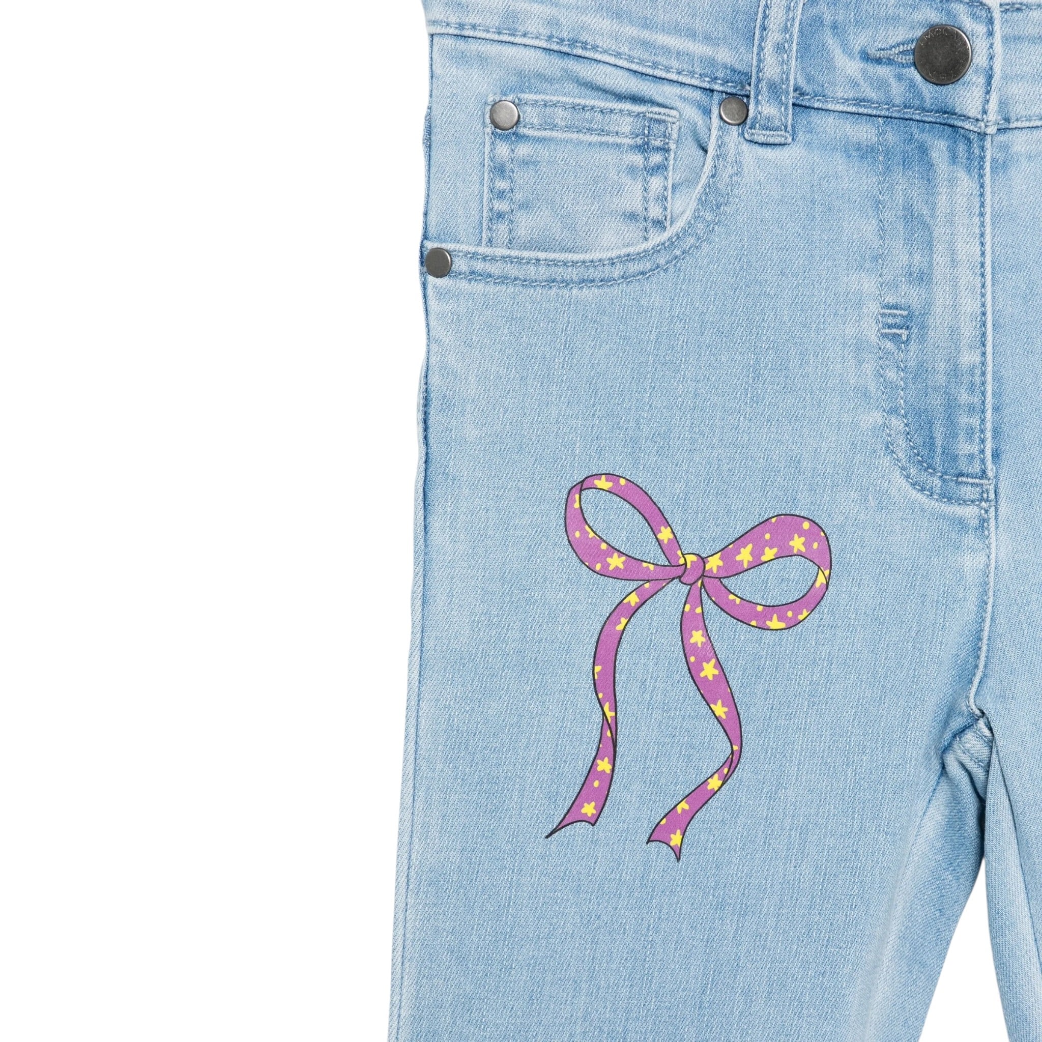Stella Mccartney Jeans tinta unita con Stampe Azzurro per Bambina TX6C20 AZZURRO STELLA McCARTNEY 