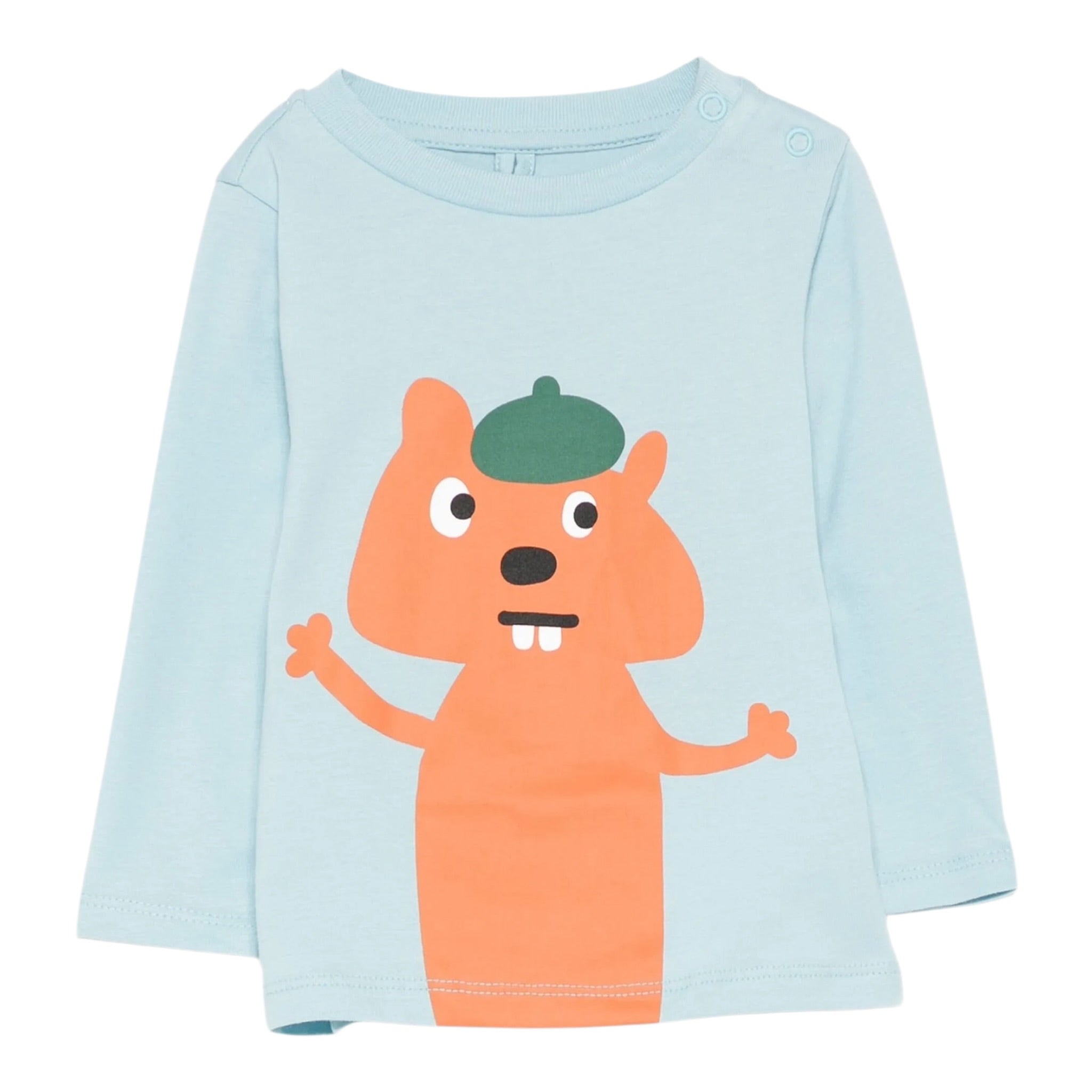 Stella Mccartney Shirt Girocollo tinta unita con Stampa Azzurro per Neonato TX8600 AZZURRO STELLA McCARTNEY 