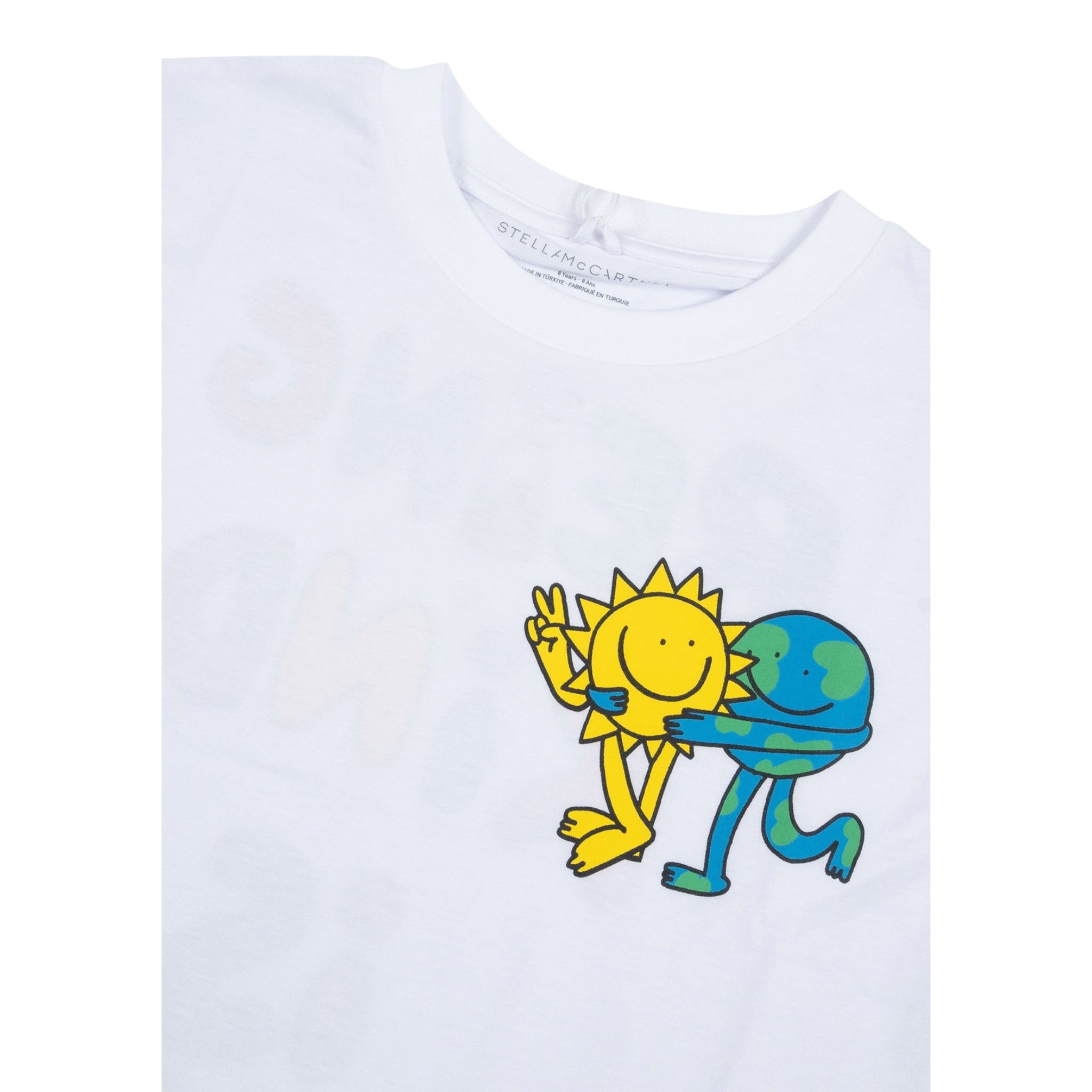 Stella Mccartney Shirt Girocollo tinta unita con Stampa Bianco per Bambino TX8P30 BIANCO STELLA McCARTNEY 