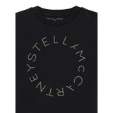 Stella Mccartney T-Shirt Girocollo tinta unita con Logo Nero per Bambino TX8S01 NERO STELLA McCARTNEY 