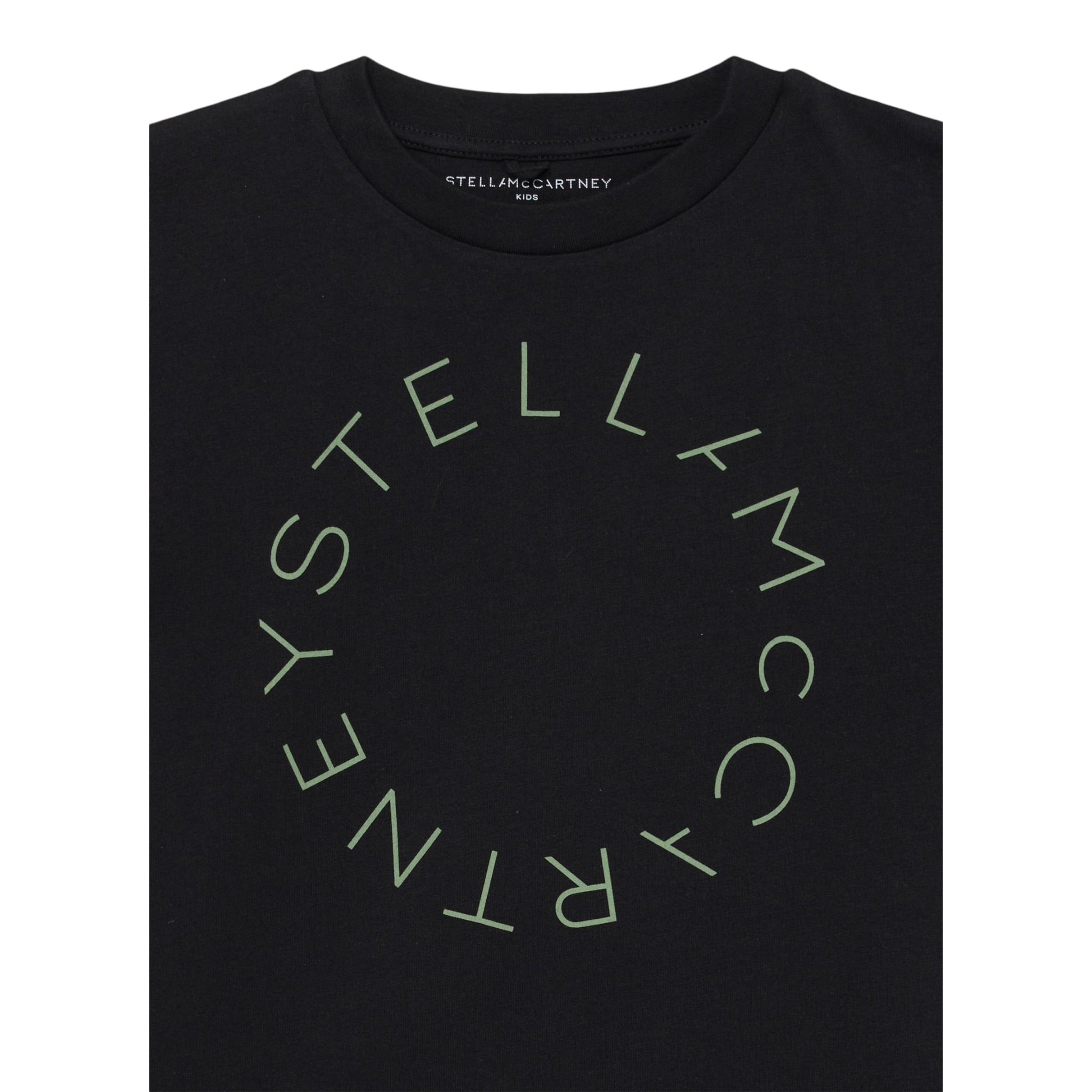 Stella Mccartney T-Shirt Girocollo tinta unita con Logo Nero per Bambino TX8S01 NERO STELLA McCARTNEY 