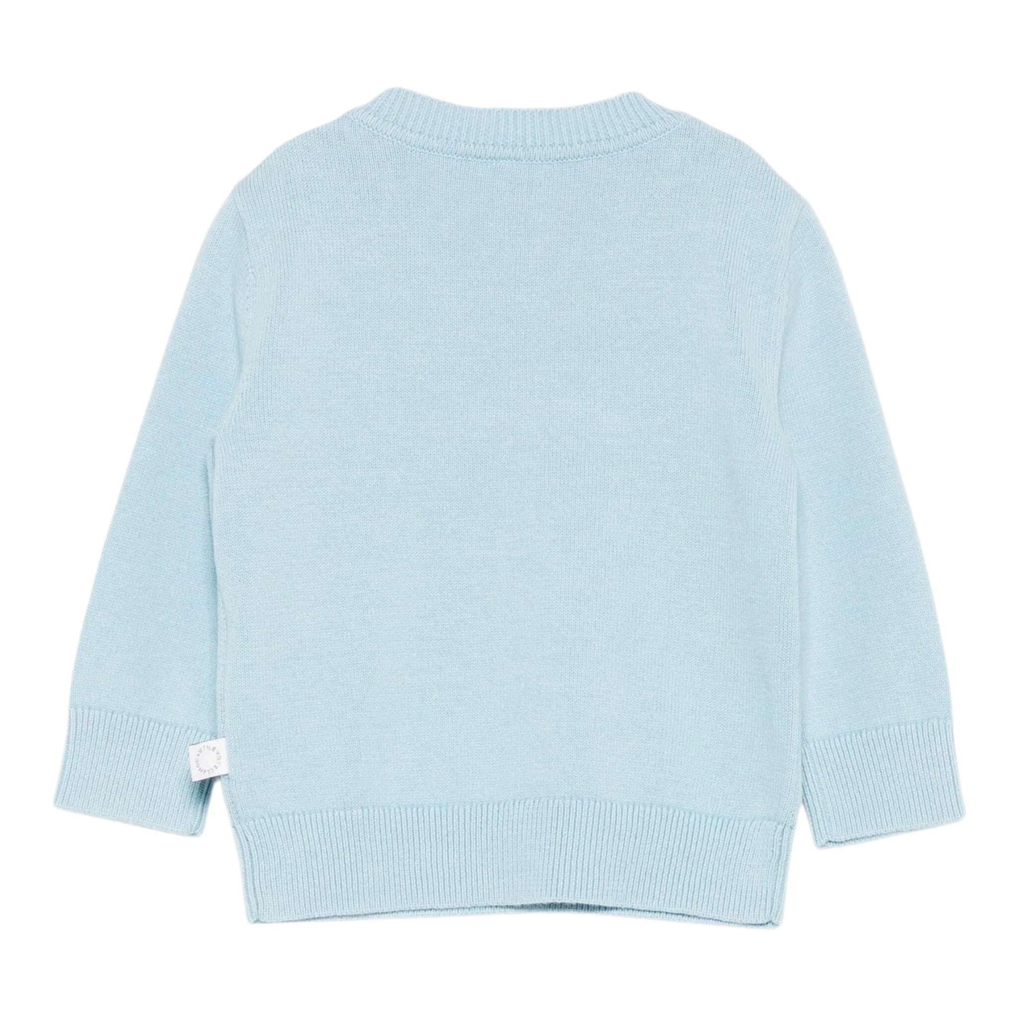 Stella Mccartney Maglia Girocollo tinta unita con Ricami Azzurro per Neonato TX9P60N AZZURRO STELLA McCARTNEY 