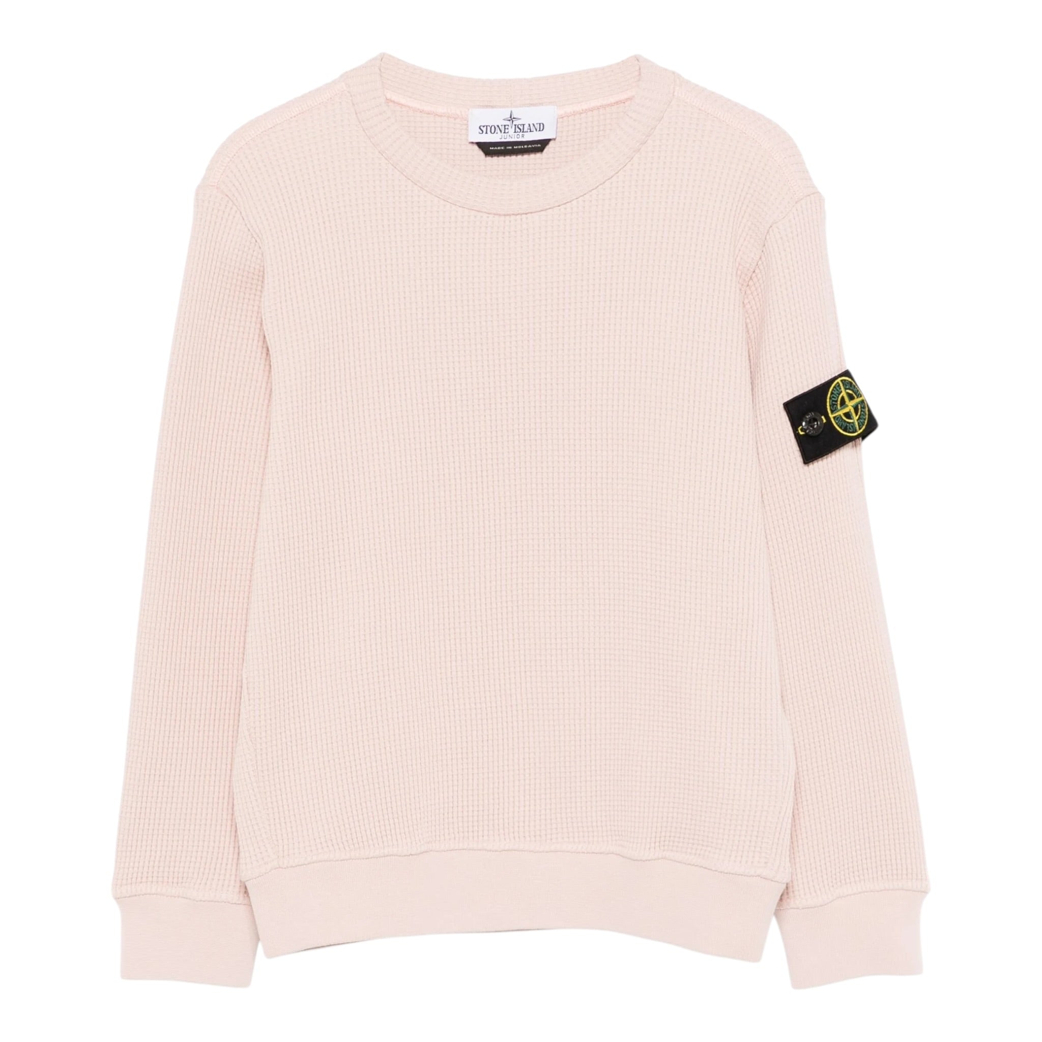 Stone Island Maglia Girocollo tinta unita con Logo Rosa per Bambina 6100006 ROSA STONE ISLAND 