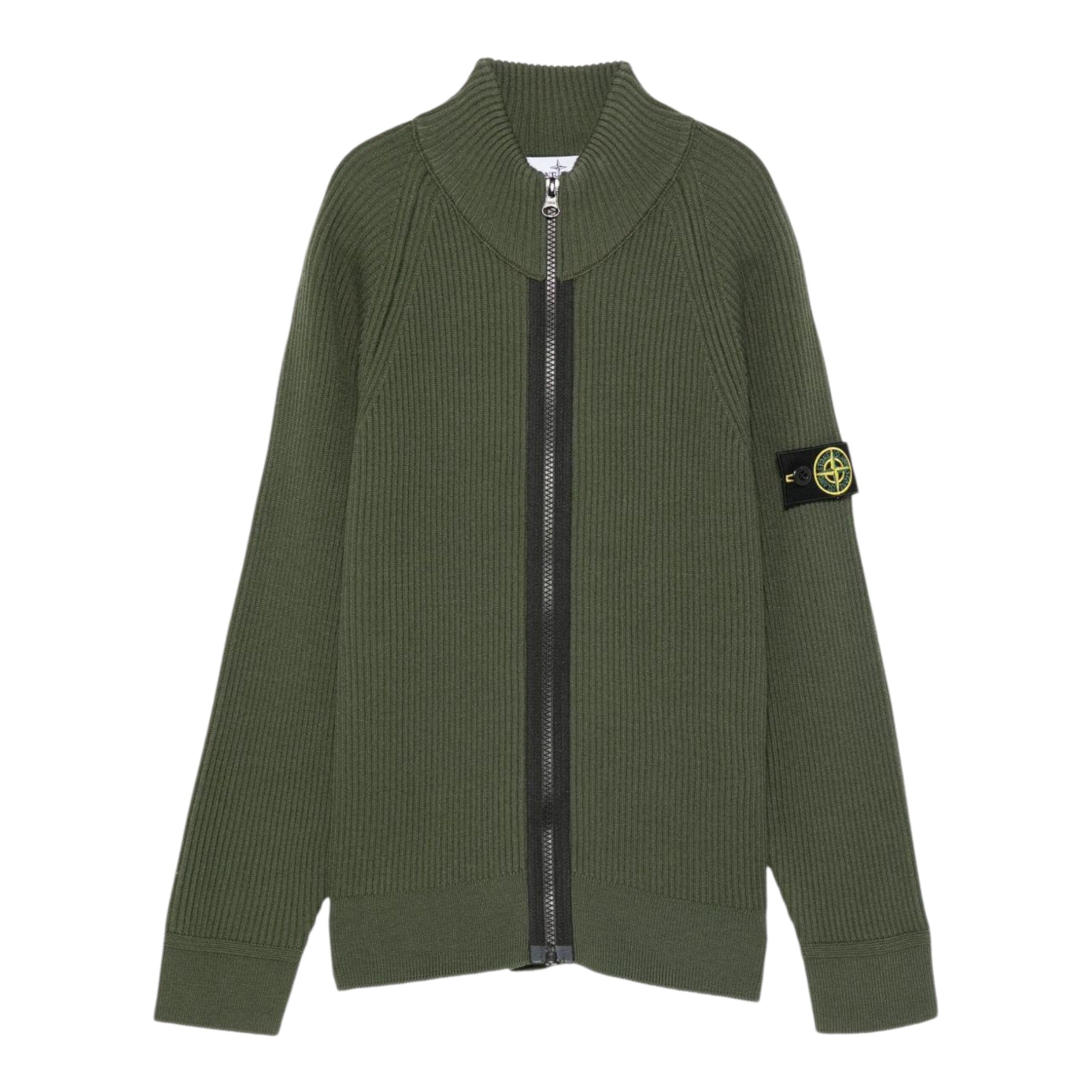 Stone Island Maglia tinta unita con Zip Verde per Bambino K2S165100012 VERDE STONE ISLAND 