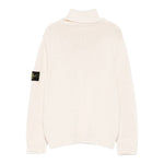 Stone Island Maglia tinta unita con Logo E Collo Alto Panna per Bambino K2S165100018 PANNA STONE ISLAND 