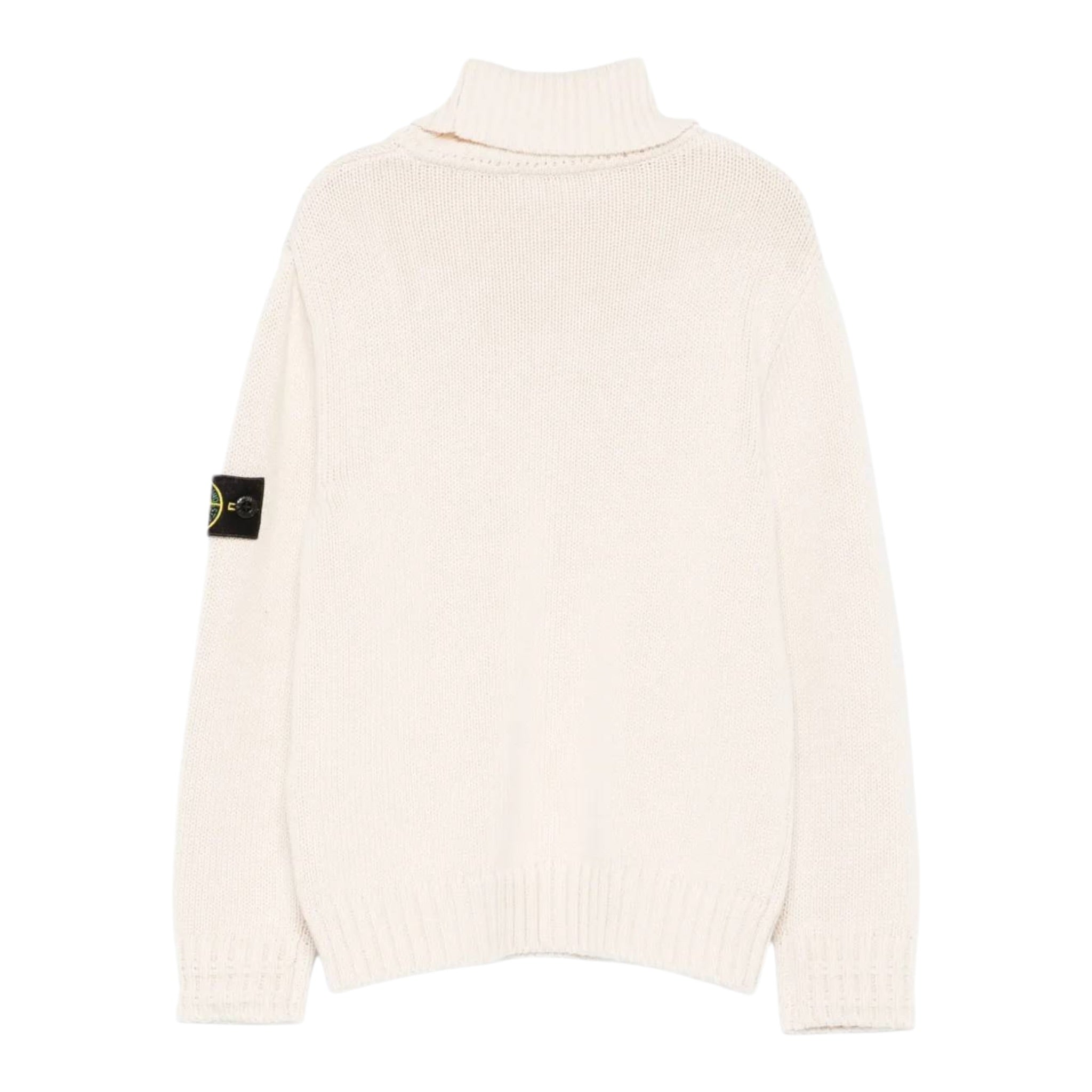Stone Island Maglia tinta unita con Logo E Collo Alto Panna per Bambino K2S165100018 PANNA STONE ISLAND 