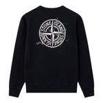 Stone Island Felpa tinta unita con Stampa Nero per Bambino K2S166100015 NERO STONE ISLAND 