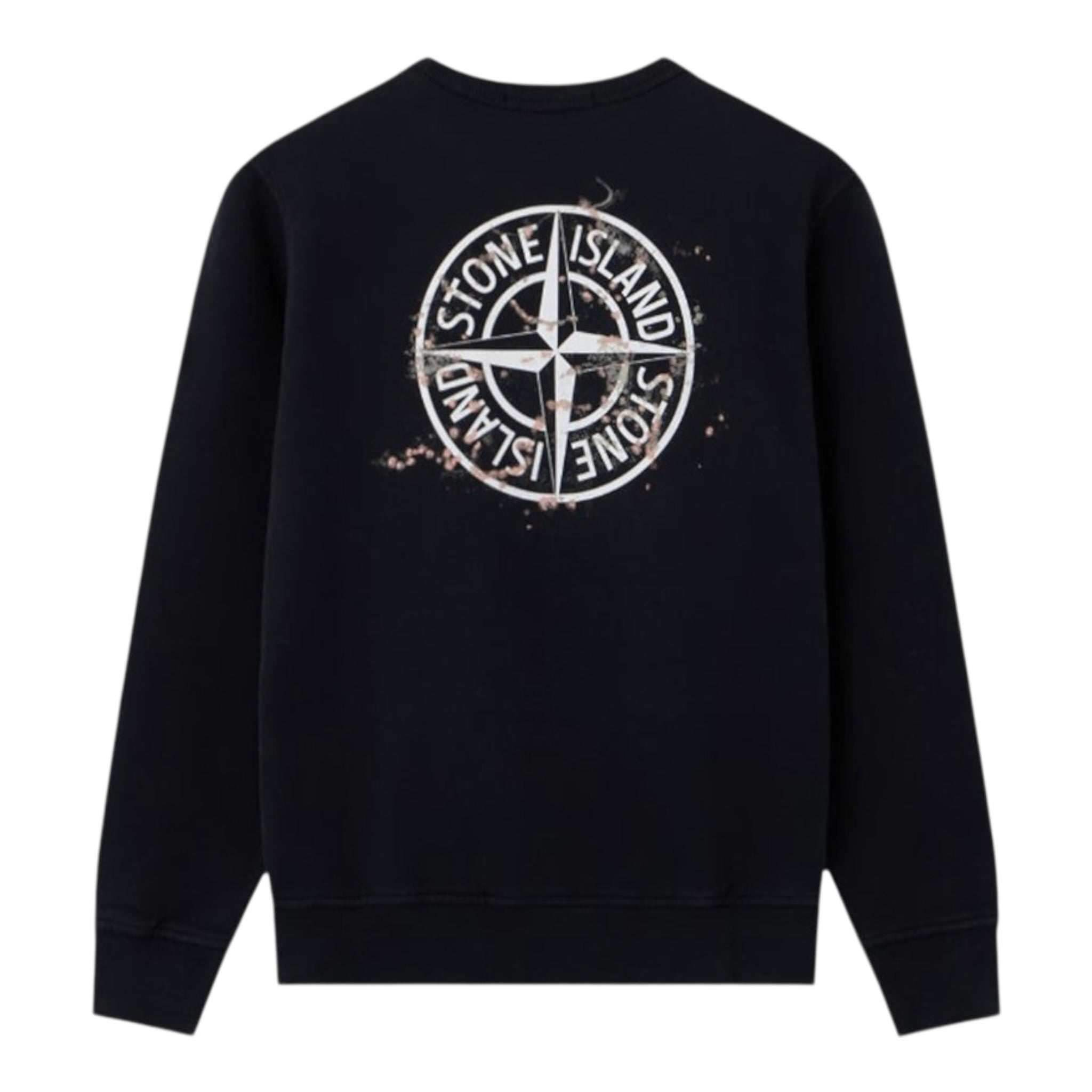 Stone Island Felpa tinta unita con Stampa Nero per Bambino K2S166100015 NERO STONE ISLAND 