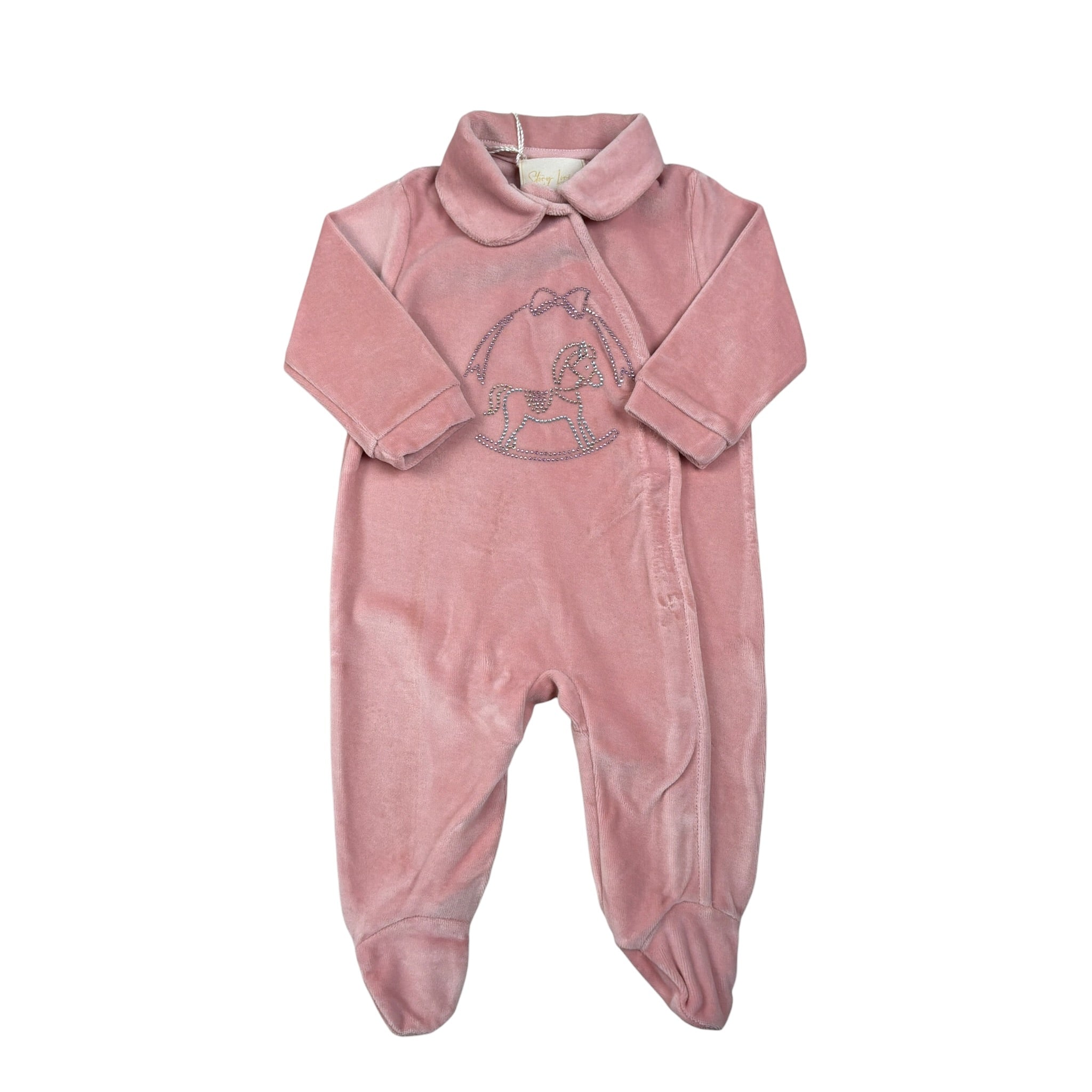 Story Loris Tutina tinta unita con Brillantini Rosa per Neonata 57303 ROSA STORY LORIS 