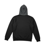 Sun68 Felpa Bicolore con Fantasia A Righe Zip E Cappuccio Nero per Bambino F41316 NERO SUN68 
